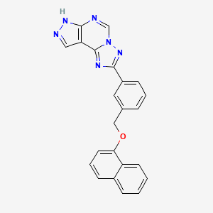 molecular formula C23H16N6O B10930764 1-Naphthyl [3-(7H-pyrazolo[4,3-E][1,2,4]triazolo[1,5-C]pyrimidin-2-YL)benzyl] ether 