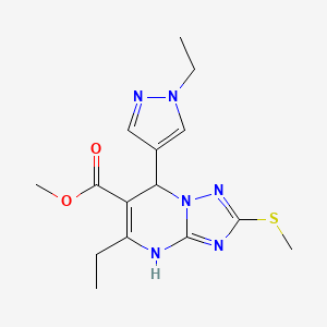 methyl 5-ethyl-7-(1-ethyl-1H-pyrazol-4-yl)-2-(methylsulfanyl)-4,7-dihydro[1,2,4]triazolo[1,5-a]pyrimidine-6-carboxylate