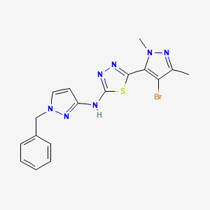 N-(1-benzyl-1H-pyrazol-3-yl)-5-(4-bromo-1,3-dimethyl-1H-pyrazol-5-yl)-1,3,4-thiadiazol-2-amine