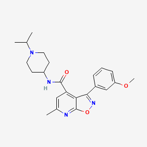 molecular formula C23H28N4O3 B10930782 3-(3-methoxyphenyl)-6-methyl-N-[1-(propan-2-yl)piperidin-4-yl][1,2]oxazolo[5,4-b]pyridine-4-carboxamide 