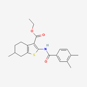 molecular formula C21H25NO3S B10930816 Ethyl 2-[(3,4-dimethylbenzoyl)amino]-6-methyl-4,5,6,7-tetrahydro-1-benzothiophene-3-carboxylate 