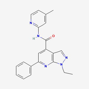 1-ethyl-N-(4-methylpyridin-2-yl)-6-phenyl-1H-pyrazolo[3,4-b]pyridine-4-carboxamide