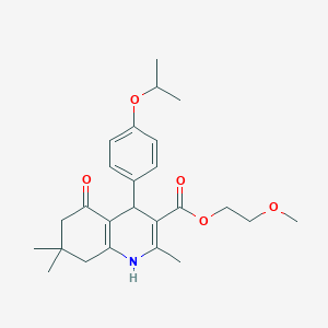 molecular formula C25H33NO5 B10930831 2-Methoxyethyl 2,7,7-trimethyl-5-oxo-4-[4-(propan-2-yloxy)phenyl]-1,4,5,6,7,8-hexahydroquinoline-3-carboxylate 