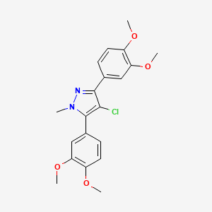 molecular formula C20H21ClN2O4 B10930843 4-chloro-3,5-bis(3,4-dimethoxyphenyl)-1-methyl-1H-pyrazole 