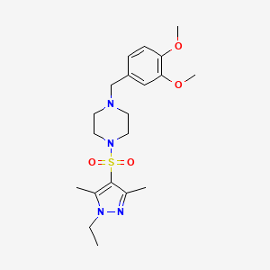 1-(3,4-dimethoxybenzyl)-4-[(1-ethyl-3,5-dimethyl-1H-pyrazol-4-yl)sulfonyl]piperazine