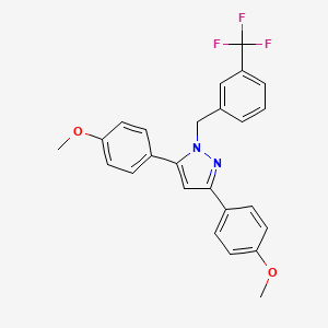 molecular formula C25H21F3N2O2 B10930854 3,5-bis(4-methoxyphenyl)-1-[3-(trifluoromethyl)benzyl]-1H-pyrazole 