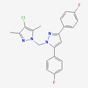 1-{[3,5-bis(4-fluorophenyl)-1H-pyrazol-1-yl]methyl}-4-chloro-3,5-dimethyl-1H-pyrazole