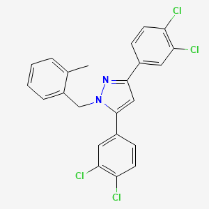 molecular formula C23H16Cl4N2 B10930874 3,5-bis(3,4-dichlorophenyl)-1-(2-methylbenzyl)-1H-pyrazole 