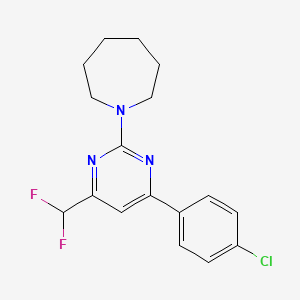 1-[4-(4-Chlorophenyl)-6-(difluoromethyl)pyrimidin-2-yl]azepane