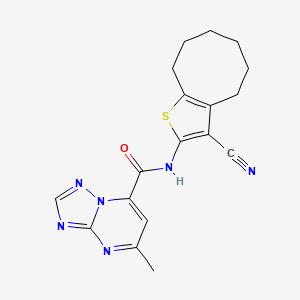 N-(3-cyano-4,5,6,7,8,9-hexahydrocycloocta[b]thiophen-2-yl)-5-methyl[1,2,4]triazolo[1,5-a]pyrimidine-7-carboxamide