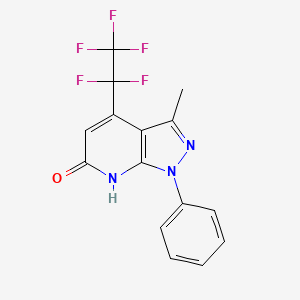 molecular formula C15H10F5N3O B10930888 3-methyl-4-(pentafluoroethyl)-1-phenyl-1,7-dihydro-6H-pyrazolo[3,4-b]pyridin-6-one 