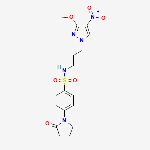 N-[3-(3-methoxy-4-nitro-1H-pyrazol-1-yl)propyl]-4-(2-oxopyrrolidin-1-yl)benzenesulfonamide