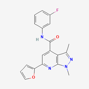 N-(3-fluorophenyl)-6-(furan-2-yl)-1,3-dimethyl-1H-pyrazolo[3,4-b]pyridine-4-carboxamide