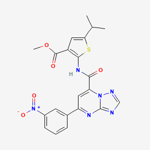 Methyl 2-({[5-(3-nitrophenyl)[1,2,4]triazolo[1,5-a]pyrimidin-7-yl]carbonyl}amino)-5-(propan-2-yl)thiophene-3-carboxylate