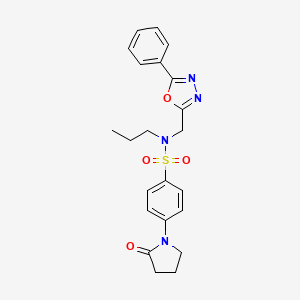 4-(2-oxopyrrolidin-1-yl)-N-[(5-phenyl-1,3,4-oxadiazol-2-yl)methyl]-N-propylbenzenesulfonamide