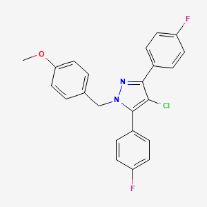 molecular formula C23H17ClF2N2O B10930943 4-chloro-3,5-bis(4-fluorophenyl)-1-(4-methoxybenzyl)-1H-pyrazole 