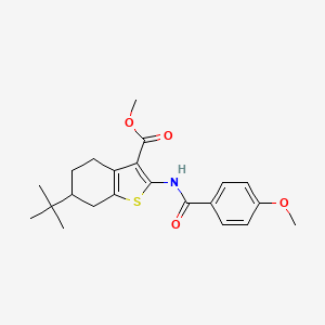 molecular formula C22H27NO4S B10930952 Methyl 6-tert-butyl-2-{[(4-methoxyphenyl)carbonyl]amino}-4,5,6,7-tetrahydro-1-benzothiophene-3-carboxylate 