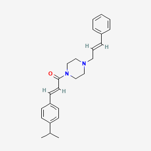 molecular formula C25H30N2O B10930954 (2E)-1-{4-[(2E)-3-phenylprop-2-en-1-yl]piperazin-1-yl}-3-[4-(propan-2-yl)phenyl]prop-2-en-1-one 