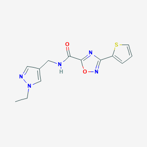 N-[(1-ethyl-1H-pyrazol-4-yl)methyl]-3-(thiophen-2-yl)-1,2,4-oxadiazole-5-carboxamide