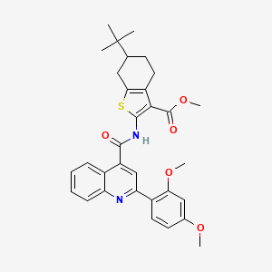 Methyl 6-tert-butyl-2-({[2-(2,4-dimethoxyphenyl)quinolin-4-yl]carbonyl}amino)-4,5,6,7-tetrahydro-1-benzothiophene-3-carboxylate