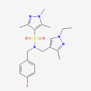 N-[(1-ethyl-3-methyl-1H-pyrazol-4-yl)methyl]-N-(4-fluorobenzyl)-1,3,5-trimethyl-1H-pyrazole-4-sulfonamide