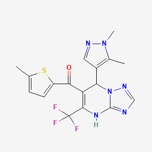 [7-(1,5-dimethyl-1H-pyrazol-4-yl)-5-(trifluoromethyl)-4,7-dihydro[1,2,4]triazolo[1,5-a]pyrimidin-6-yl](5-methylthiophen-2-yl)methanone