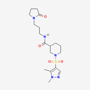 1-[(1,5-dimethyl-1H-pyrazol-4-yl)sulfonyl]-N-[3-(2-oxopyrrolidin-1-yl)propyl]piperidine-3-carboxamide