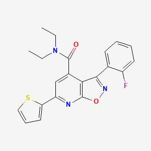 molecular formula C21H18FN3O2S B10931001 N,N-diethyl-3-(2-fluorophenyl)-6-(thiophen-2-yl)[1,2]oxazolo[5,4-b]pyridine-4-carboxamide 