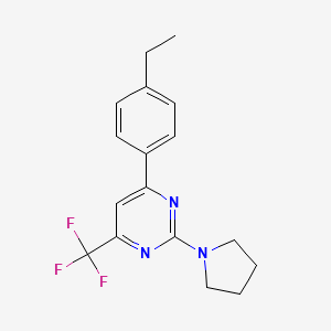 molecular formula C17H18F3N3 B10931008 4-(4-Ethylphenyl)-2-(pyrrolidin-1-yl)-6-(trifluoromethyl)pyrimidine 