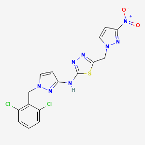 N-[1-(2,6-dichlorobenzyl)-1H-pyrazol-3-yl]-5-[(3-nitro-1H-pyrazol-1-yl)methyl]-1,3,4-thiadiazol-2-amine