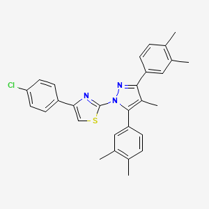 2-[3,5-bis(3,4-dimethylphenyl)-4-methyl-1H-pyrazol-1-yl]-4-(4-chlorophenyl)-1,3-thiazole