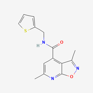 molecular formula C14H13N3O2S B10931040 3,6-dimethyl-N-(thiophen-2-ylmethyl)[1,2]oxazolo[5,4-b]pyridine-4-carboxamide 