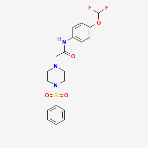 molecular formula C20H23F2N3O4S B10931046 N-[4-(difluoromethoxy)phenyl]-2-{4-[(4-methylphenyl)sulfonyl]piperazin-1-yl}acetamide 