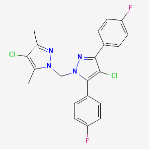 4-chloro-1-{[4-chloro-3,5-bis(4-fluorophenyl)-1H-pyrazol-1-yl]methyl}-3,5-dimethyl-1H-pyrazole