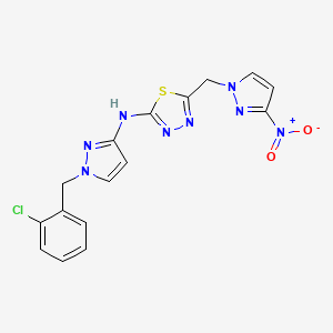 N-[1-(2-chlorobenzyl)-1H-pyrazol-3-yl]-5-[(3-nitro-1H-pyrazol-1-yl)methyl]-1,3,4-thiadiazol-2-amine