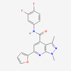 molecular formula C19H14F2N4O2 B10931070 N-(3,4-difluorophenyl)-6-(furan-2-yl)-1,3-dimethyl-1H-pyrazolo[3,4-b]pyridine-4-carboxamide 