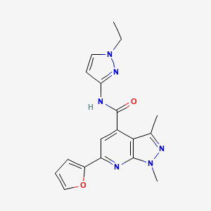 N-(1-ethyl-1H-pyrazol-3-yl)-6-(furan-2-yl)-1,3-dimethyl-1H-pyrazolo[3,4-b]pyridine-4-carboxamide