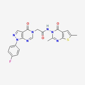 N-(2,6-dimethyl-4-oxothieno[2,3-d]pyrimidin-3(4H)-yl)-2-[1-(4-fluorophenyl)-4-oxo-1,4-dihydro-5H-pyrazolo[3,4-d]pyrimidin-5-yl]acetamide