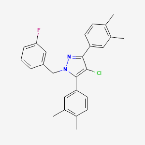 4-chloro-3,5-bis(3,4-dimethylphenyl)-1-(3-fluorobenzyl)-1H-pyrazole