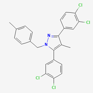 molecular formula C24H18Cl4N2 B10931104 3,5-bis(3,4-dichlorophenyl)-4-methyl-1-(4-methylbenzyl)-1H-pyrazole 