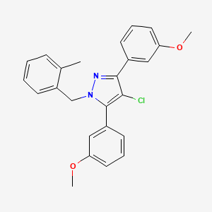 4-chloro-3,5-bis(3-methoxyphenyl)-1-(2-methylbenzyl)-1H-pyrazole