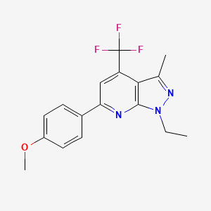 1-ethyl-6-(4-methoxyphenyl)-3-methyl-4-(trifluoromethyl)-1H-pyrazolo[3,4-b]pyridine