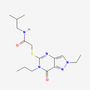 2-[(2-ethyl-7-oxo-6-propyl-6,7-dihydro-2H-pyrazolo[4,3-d]pyrimidin-5-yl)sulfanyl]-N-(2-methylpropyl)acetamide