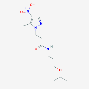 3-(5-methyl-4-nitro-1H-pyrazol-1-yl)-N-[3-(propan-2-yloxy)propyl]propanamide