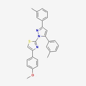 molecular formula C27H23N3OS B10931180 2-[3,5-bis(3-methylphenyl)-1H-pyrazol-1-yl]-4-(4-methoxyphenyl)-1,3-thiazole 