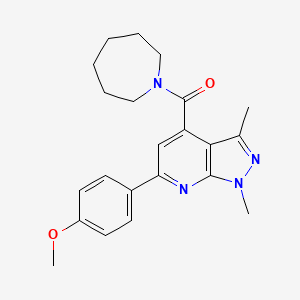 molecular formula C22H26N4O2 B10931199 azepan-1-yl[6-(4-methoxyphenyl)-1,3-dimethyl-1H-pyrazolo[3,4-b]pyridin-4-yl]methanone 