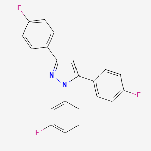 molecular formula C21H13F3N2 B10931224 1-(3-fluorophenyl)-3,5-bis(4-fluorophenyl)-1H-pyrazole 