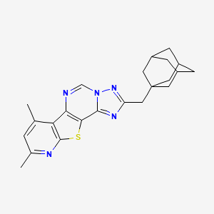 molecular formula C23H25N5S B10931256 4-(1-adamantylmethyl)-11,13-dimethyl-16-thia-3,5,6,8,14-pentazatetracyclo[7.7.0.02,6.010,15]hexadeca-1(9),2,4,7,10(15),11,13-heptaene 