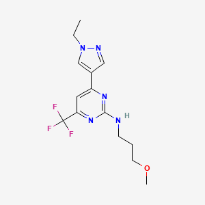 4-(1-ethyl-1H-pyrazol-4-yl)-N-(3-methoxypropyl)-6-(trifluoromethyl)pyrimidin-2-amine