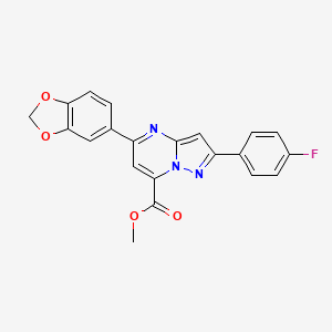 Methyl 5-(1,3-benzodioxol-5-yl)-2-(4-fluorophenyl)pyrazolo[1,5-a]pyrimidine-7-carboxylate